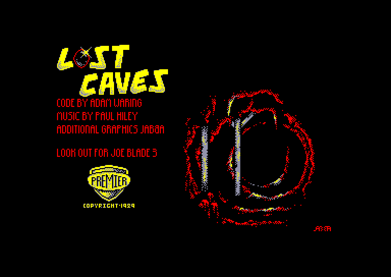 screenshot of the Amstrad CPC game Lost Caves and the Tomb of Doom