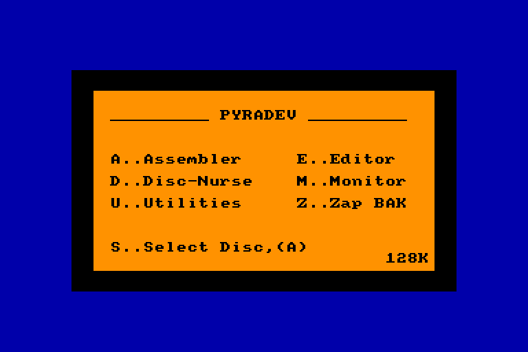 screenshot of the Amstrad CPC game Pyradev