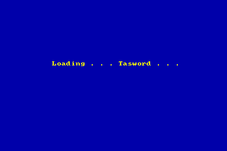 screenshot of the Amstrad CPC game Tasword 6128