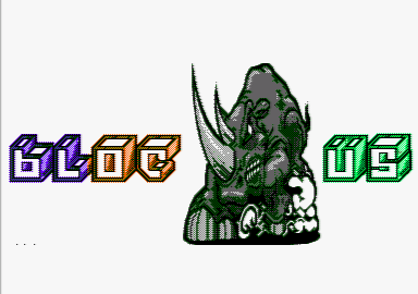 title screen of the Bloc us Amstrad CPC demo